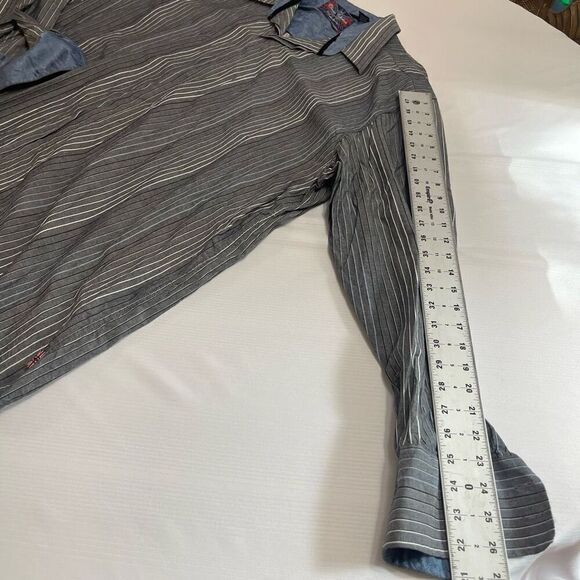 English Laundry Grey Stripe Long Sleeve Button Up Shirt Size 2XLT - Picture 5 of 8